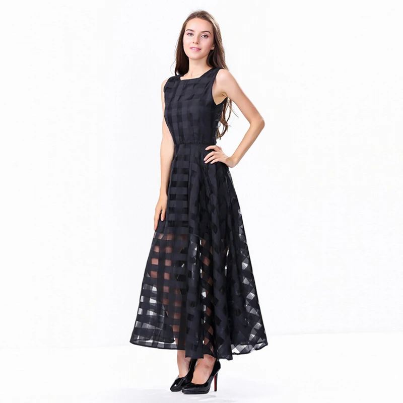 LERFEY Vestidos женское летнее платье Элегантное винтажное клетчатое белое черное из