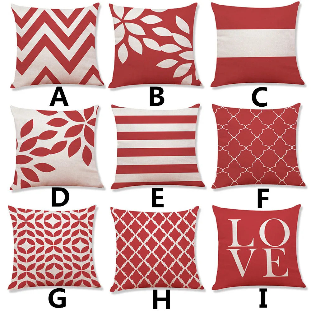 Домашний декор чехол для подушки наволочка на подушке красный геометрический