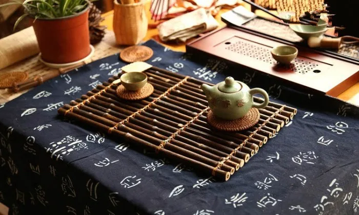 Натуральный бамбук, кухонный поднос для хранения кунг-фу, подставки для чая, коврик для чашки, прямоугольник, держатель для чайника, блюдце, фруктовое блюдо, большое, креативное