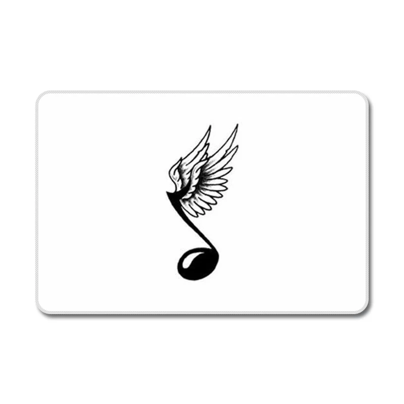 Коврик для мыши с надписью I Love Music Symbol черно белое сердце стильный дизайн