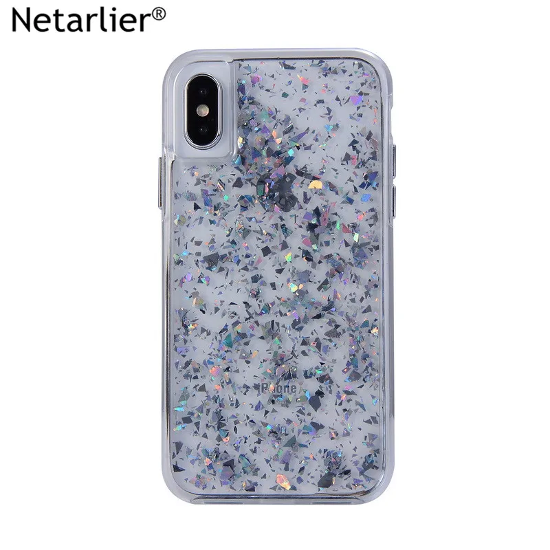 Netarlier Оригинальный чехол для iPhone iX xs Блестящий яркий нерегулярный
