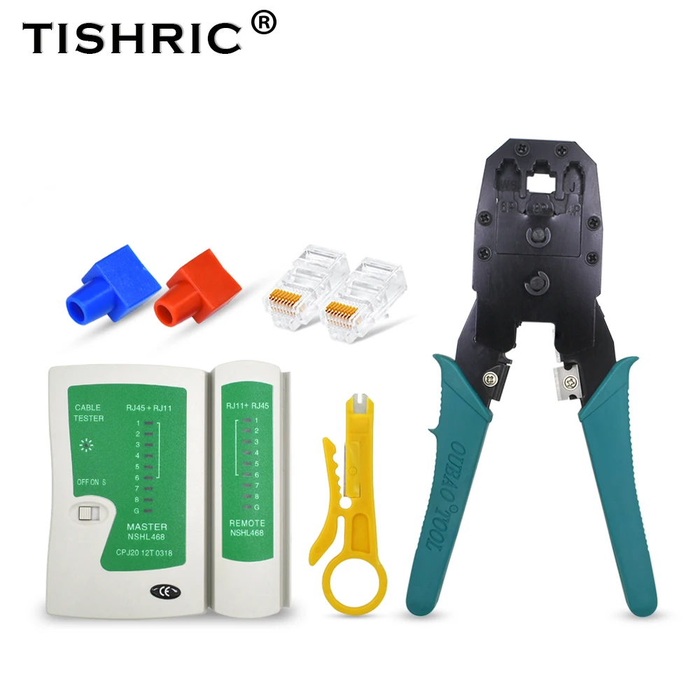

TISHRIC professional 6 IN 1 Tracker+Crimper+Stripper+Head Wire Tracker LAN Network Cable Tester Patchpanel Ethernet Cable Tester
