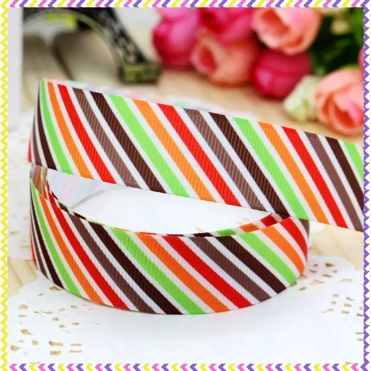 7/8 ''Бесплатная доставка Осенняя шеврон сосновая Печать grosgrain лента бант для