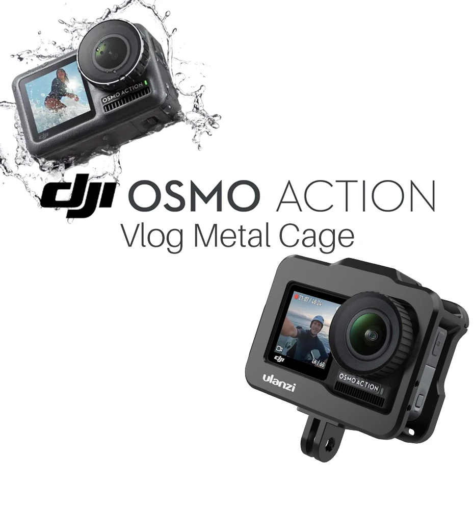 Ulanzi OA-1 Vlogging металлический чехол для Dji Osmo Action Vlog чехол с холодным башмаком для микрофона светодиодный светильник