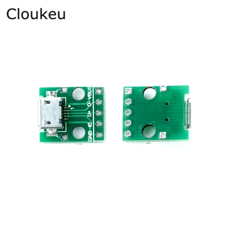 

5 шт., переходная Плата USB 5p 2,54 мм