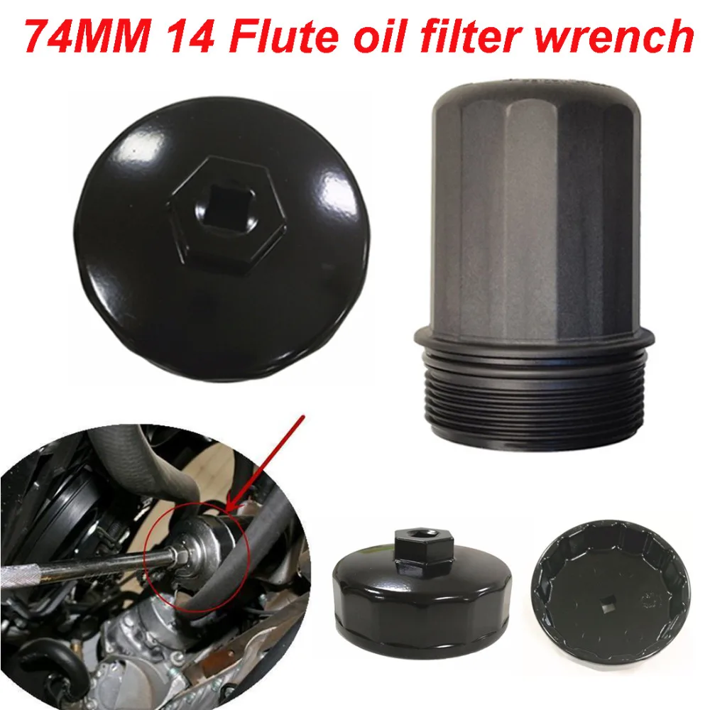 Алюминиевый черный 74 мм 14 флейта масляный фильтр чаша ключ инструмент для жилья