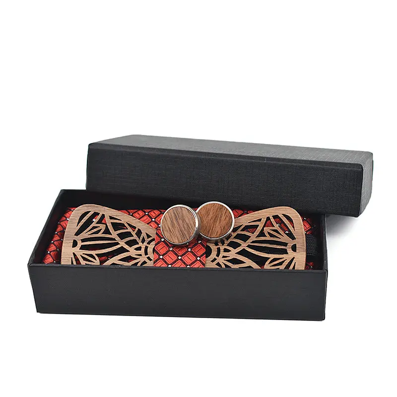 

Мужской свадебный костюм, вечерние ажурные резные деревянные галстуки-бабочки, запонки с деревянным элементом, галстук-бабочка, клетчатый платок, карманный квадратный ящик, галстук-бабочка