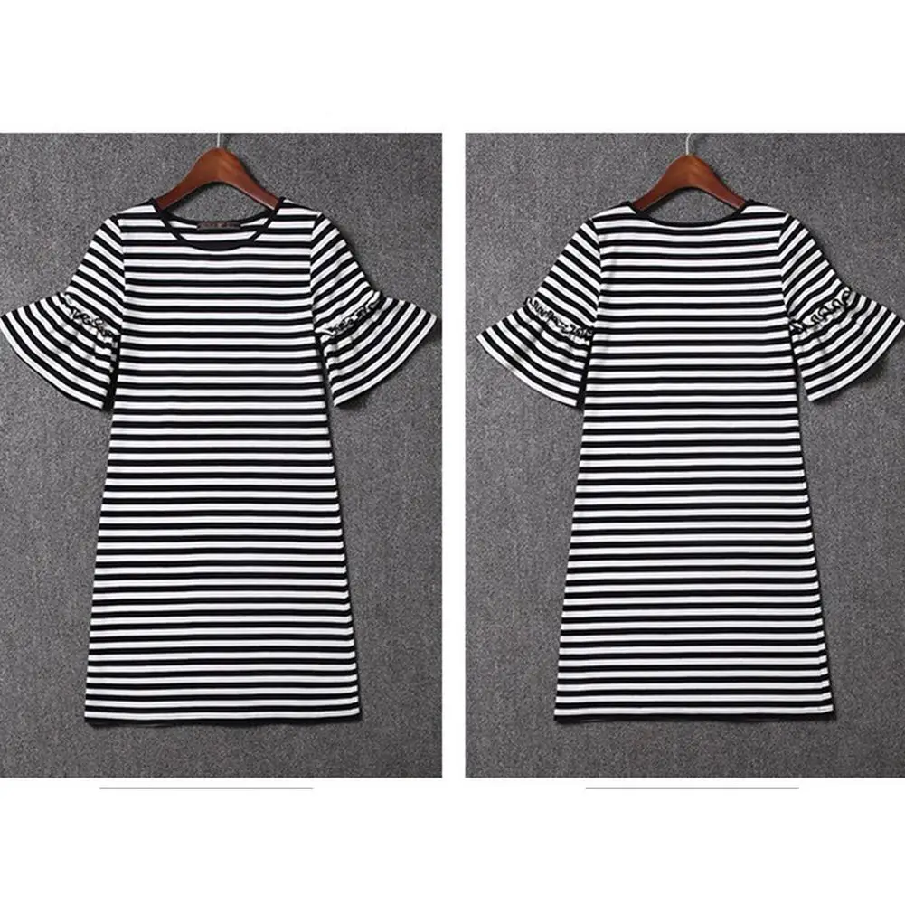 Фото Женское облегающее платье в полоску с длинным рукавом модель Yfashion на лето 2019 Женское облегающее платье в полоску с длинным рукавом модель Yfashion на лето 2019
