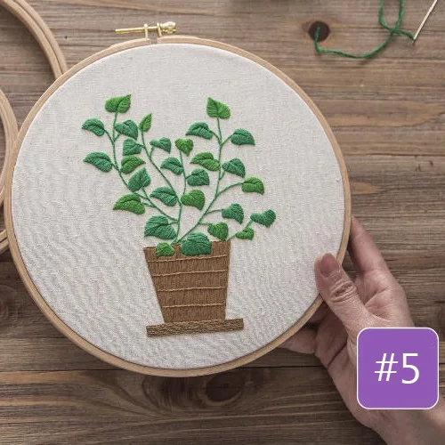 E DIY Противоударная заданяя Цветочная вышивка печатных рукоделие крест стежка швейная со комплект колец для начинающих ручной работы Nordic домашний декор - Цвет: E