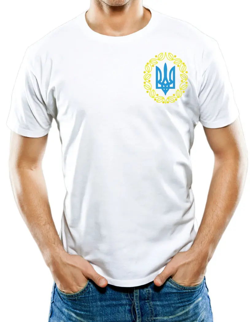 Украинский Трызуб показать Поддержка Украины футболки лето 2019 100% хлопок Принт
