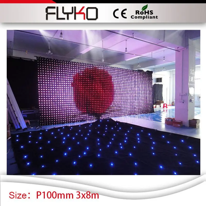 Светодиодная занавеска для видеосъемки FLYKO P10 светодиодная RGB 3 м x 8 украшение
