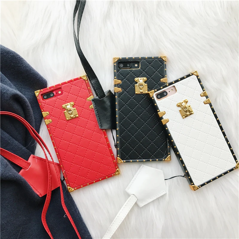 Роскошный клетчатый чехол из овчины для iphone X Xs Max Xr корейский винтажный