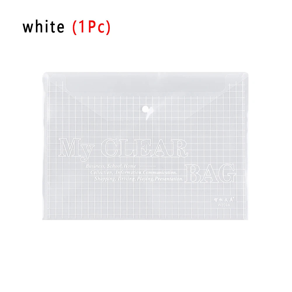 Style 2 - white A4 цветная молния прозрачная сумка-файл для документов сумка Папка с файлами простой пенал канцелярский школьный офисный принадлежности - Цвет: Style 2 - white