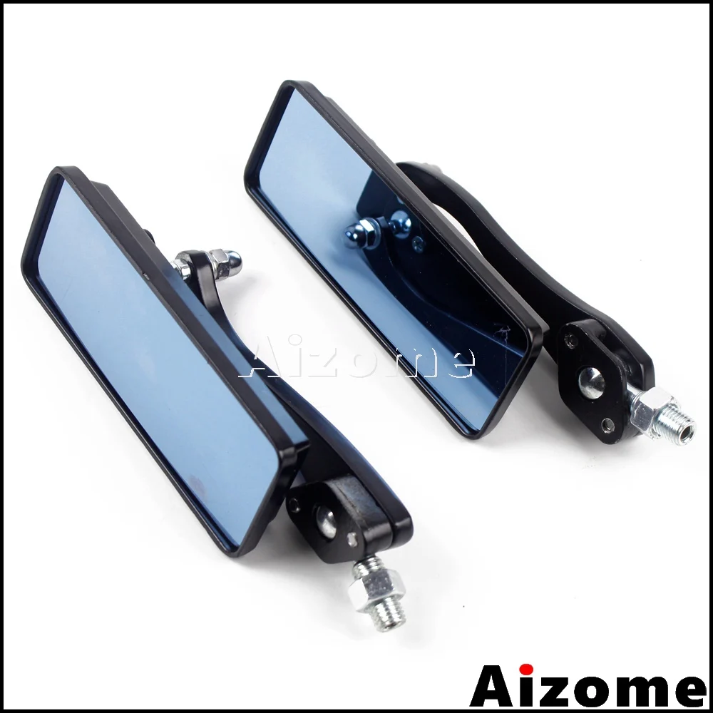 Прямоугольные боковые зеркала для мотоцикла Harley Honda Yamaha Suzuki Cafe Racer Cruiser Touring Scooter