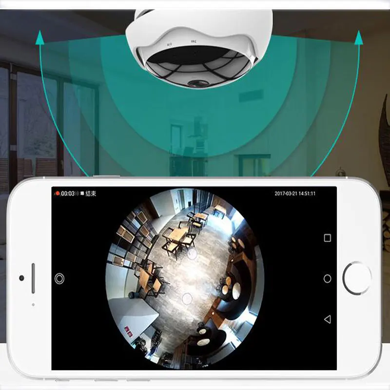 5MP 360VR панорамный Wi Fi IP Камера Беспроводной Smart IR CUT P2P сетевой безопасности дома