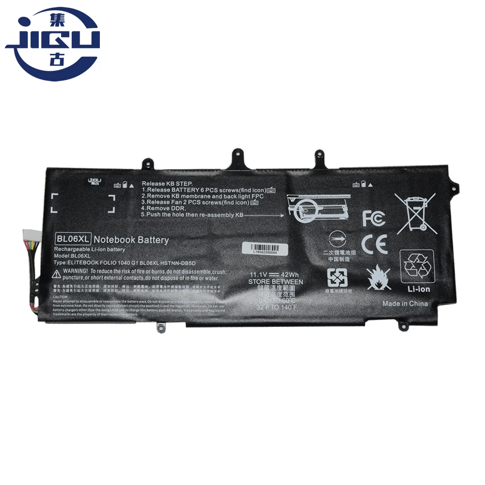 Аккумулятор для ноутбука JIGU HSTNN W02C IB5D DB5D BL06042XL BL06XL 722236 171 Hp EliteBook Folio 1040 G2 L7Z22PA