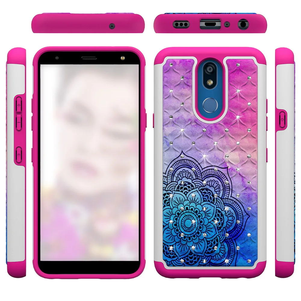 Гибридный блестящий чехол для LG V40 K40 K30 K10 K8 G7 Q7 Блестящий сияющий блеск Чехол Defender для LG G8 ThinQ двухслойный