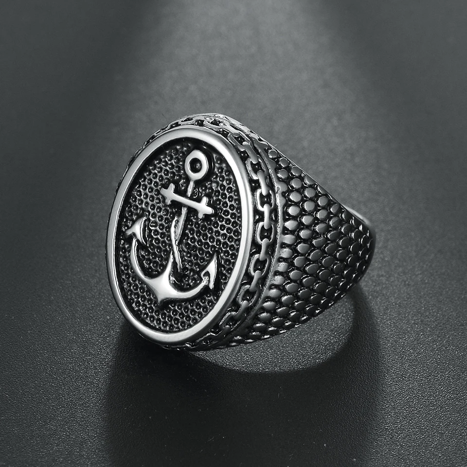 

Stainless Steel Iron Knights Templar Cross Boat Anchor Wedding Ring Hiphop/Rock Party Vintage Finger Rings