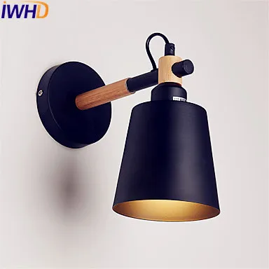 IWHD современные деревянные светодиодные Настенные светильники домашнее