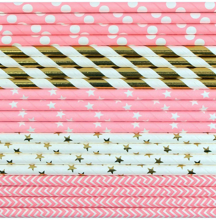 25pcs Paper Drinking Straws Graduation Party Decoration Just Married Babyshower Boy Girl 21st 30th 40th 50th 60th Birthday