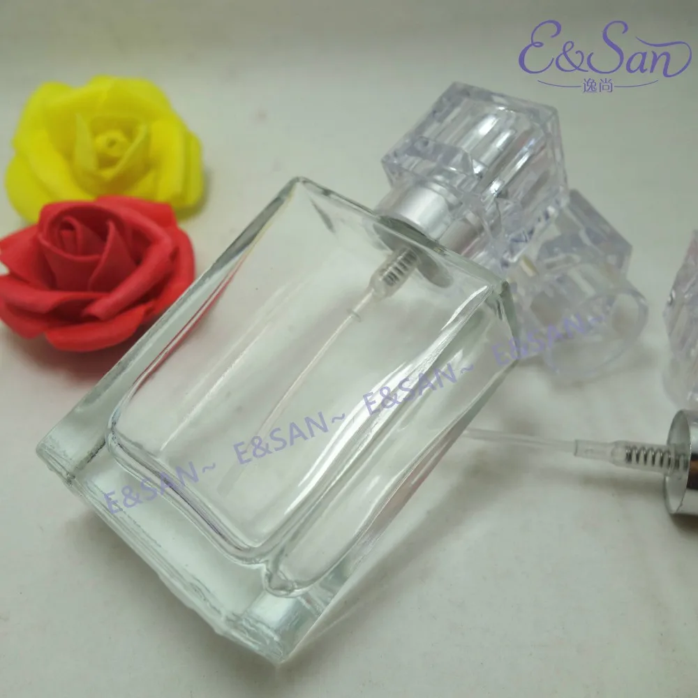 Женская квадратная стеклянная бутылка для духов косметическая емкость с