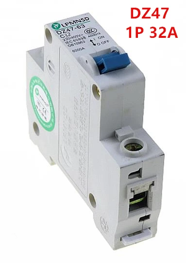 CE mark 1P DZ47 32A DIN Rail 230/400V ~ 50HZ/60HZ Mini Circuit breaker MCB C45 C type|circuit mcb|mcb typecircuit |