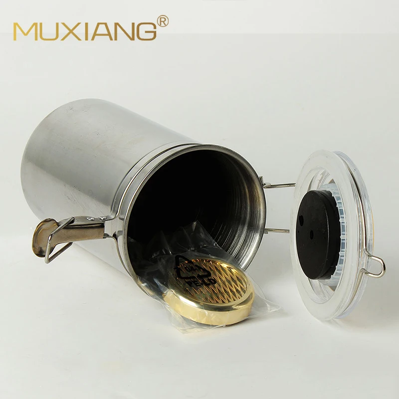 RU-MUXIANG нержавеющая сталь Humidor Jar зажим Герметичная крышка для сигар Taobacco кофе в зернах чай конфеты с баночкой гигрометр cg0012