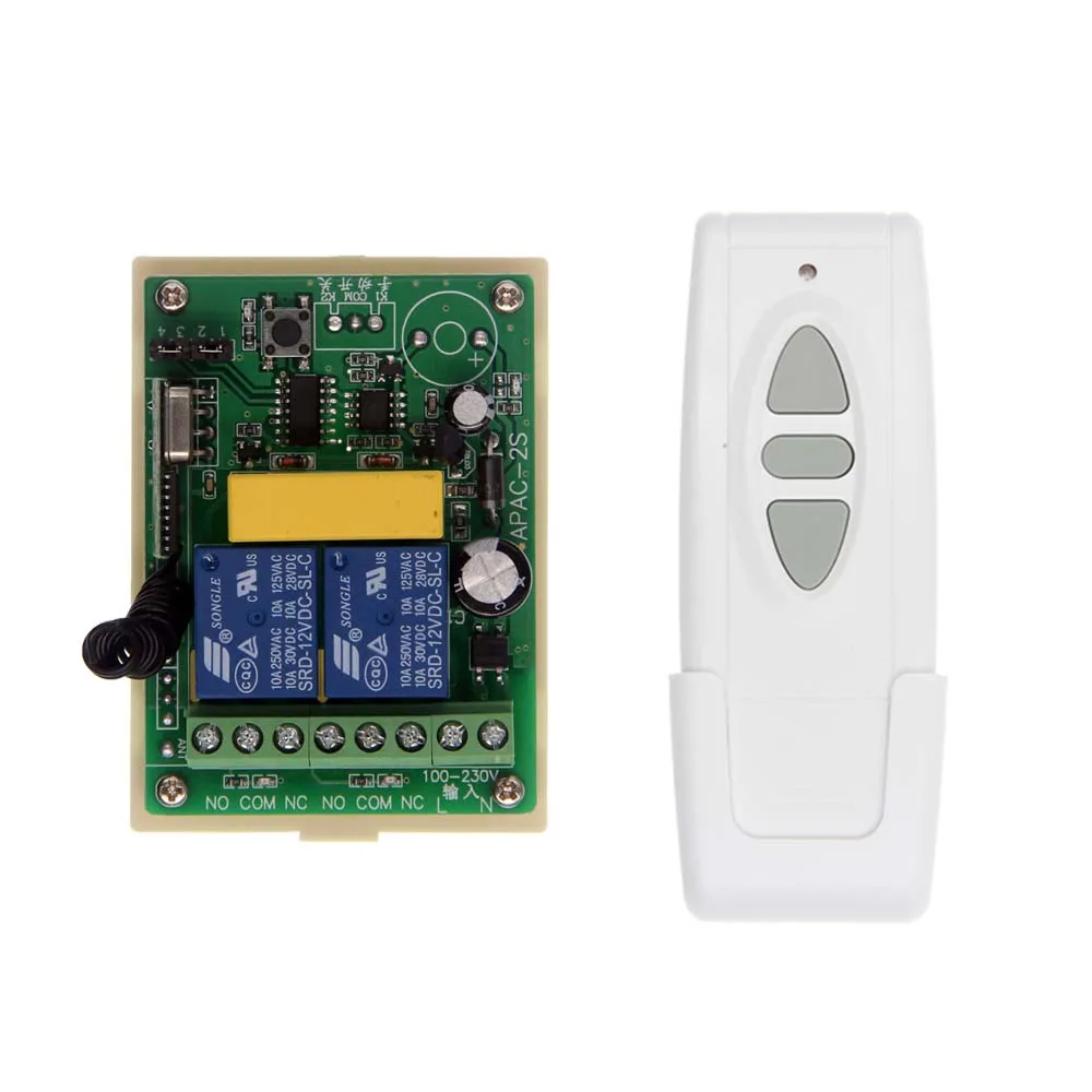 Радиочастотный пульт дистанционного управления 220-В переменного тока, мотор управления вперед и назад, нажимной стержень может управлять движущейся кнопкой