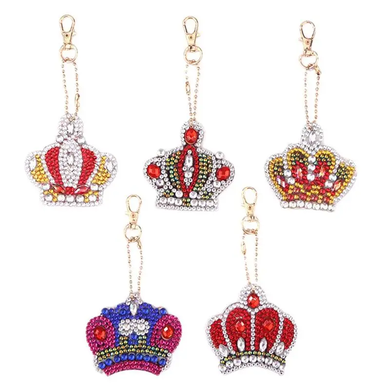 5pcs Crown 4-6 шт DIY Алмазная картина брелок Подвеска полная дрель специальная форма алмазная вышивка крестиком женская сумка Украшение - Цвет: 5pcs Crown