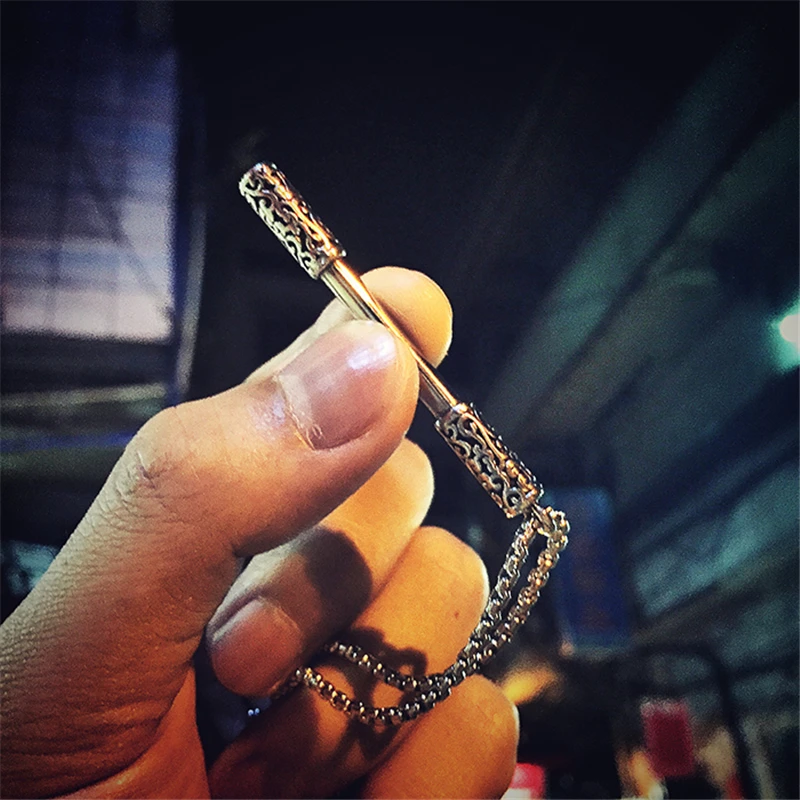 Vintage Men's Long Chain Stainless Steel Necklace Retro Monkey King Bar Pendants Necklaces Choker Women Men Couple Jewelry | Украшения