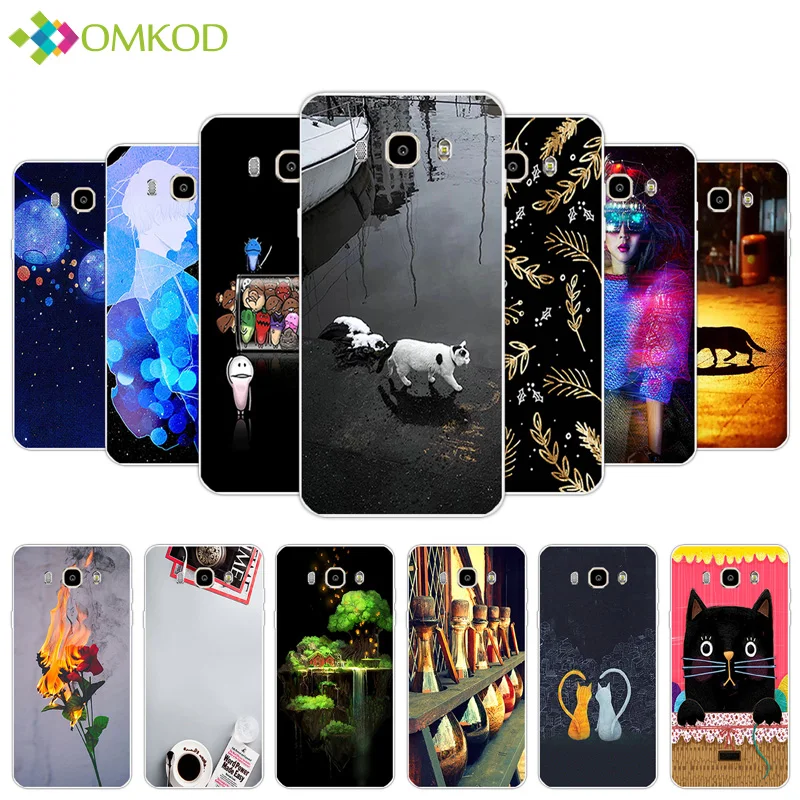 Силиконовый чехол для Samsung J7 2016 Galaxy J7(2016) J7109 J7108 задняя крышка телефона черный