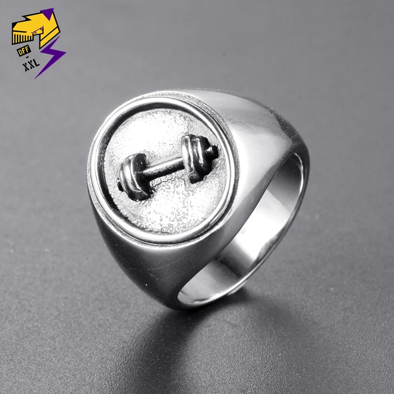 Кольцо мужское из нержавеющей стали под античное серебро с гравировкой