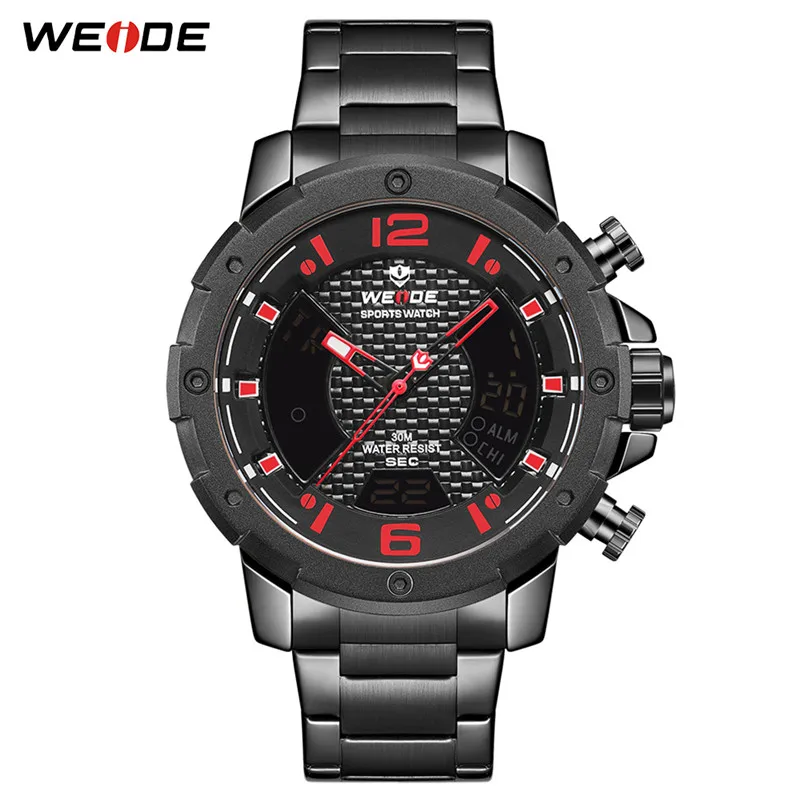 WEIDE, мужские спортивные часы, металлический ремешок, браслет, Автоматическая Дата, кварцевые, для мужчин, t, аналоговые, мужские часы, наручные часы, uomo, Relogio Masculino - Color: WH8504B-1C