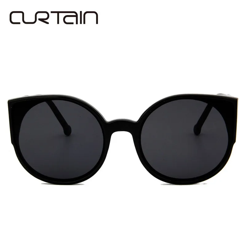 Женские и мужские солнцезащитные очки в пластиковой оправе круглые кошачий глаз