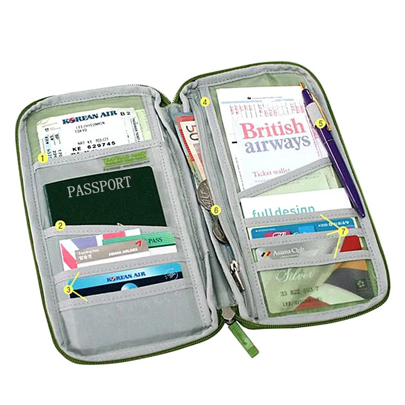QOONG Travel Accessories Bags Polyester Passport Cover Credit Cards Tickets Holder Purse Organizer Size:13 x 25 2 cm BL1-007 | Багаж и