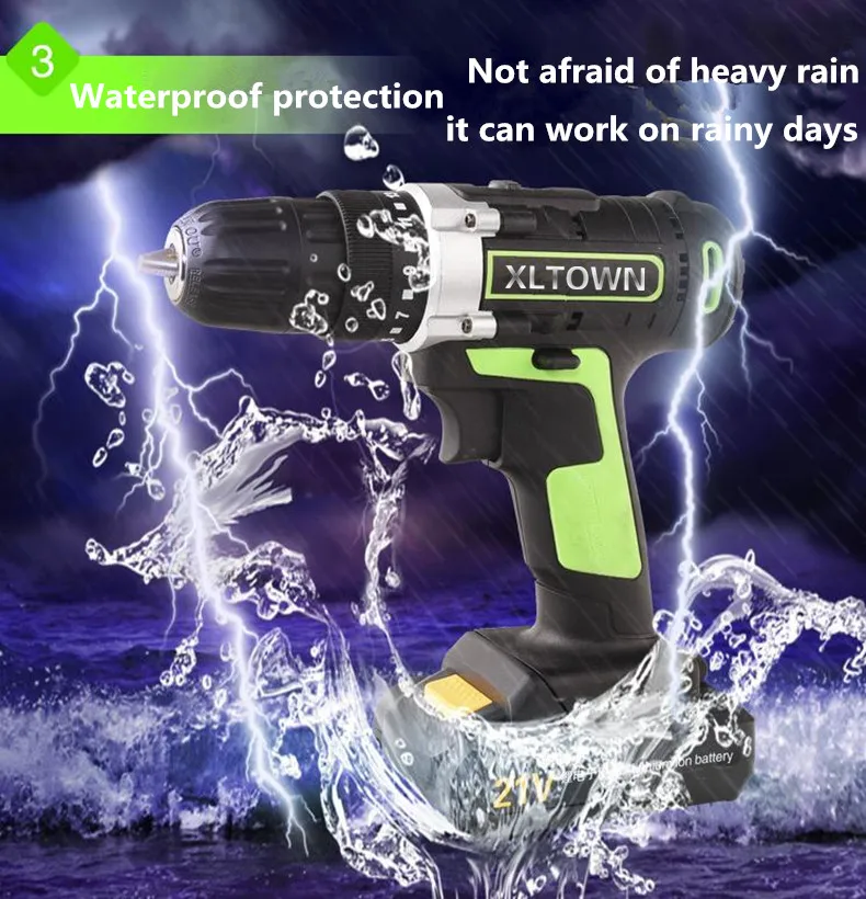 XLTOWN 21v cordless electric screwdriver with 2 battery rechargeable lithium Multifunctional drill bit | Инструменты