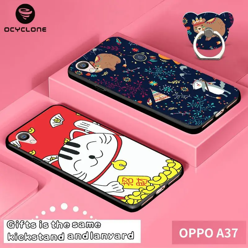 Милый чехол с рисунком для OPPO A37 подарки подставка и ремешок мультяшный