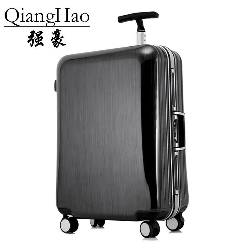 

20/22/25/29 inch fashion trolley case aluminum frame Travel luggage Aluminum frame+PC suitcase customs lock business Boarding