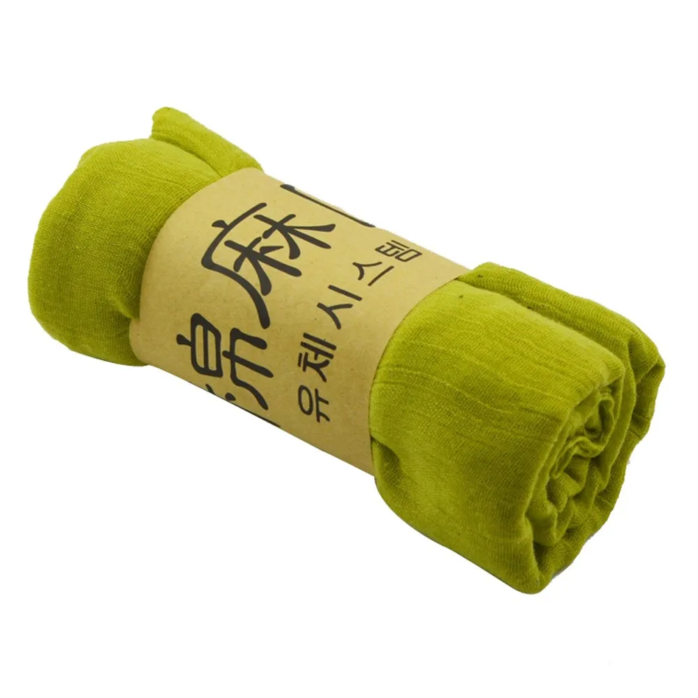 Шарф женский зимний/осенний шарф карамельного цвета шали из льна и хлопка теплый