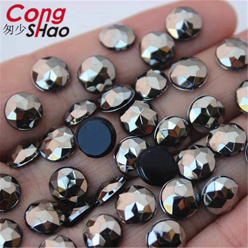 Cong Shao 100pcs 8mm Colorful Round Stones And Crystal Flatback Acrylic Rhinestone Trim Scrapbook DIY Wedding Dress Button ZZ750 | Дом и сад