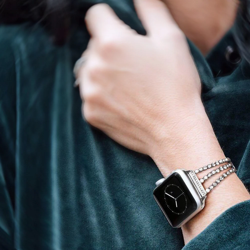 Женские аксессуары для часов с бриллиантами из нержавеющей стали Apple Watch серии