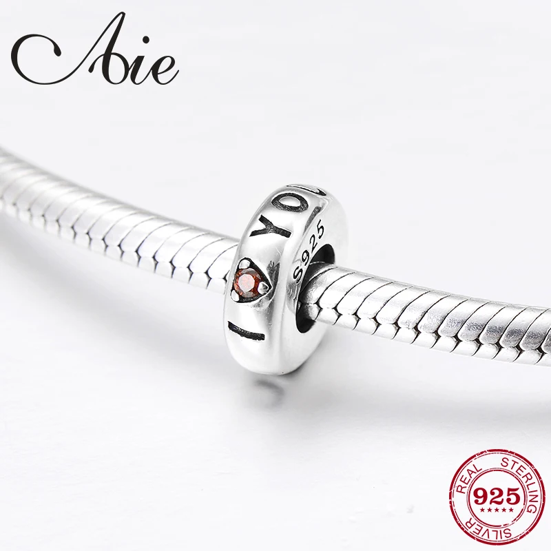 Новые бусины-пробки из стерлингового серебра 925 пробы I LOVE YOU red CZ оригинальный