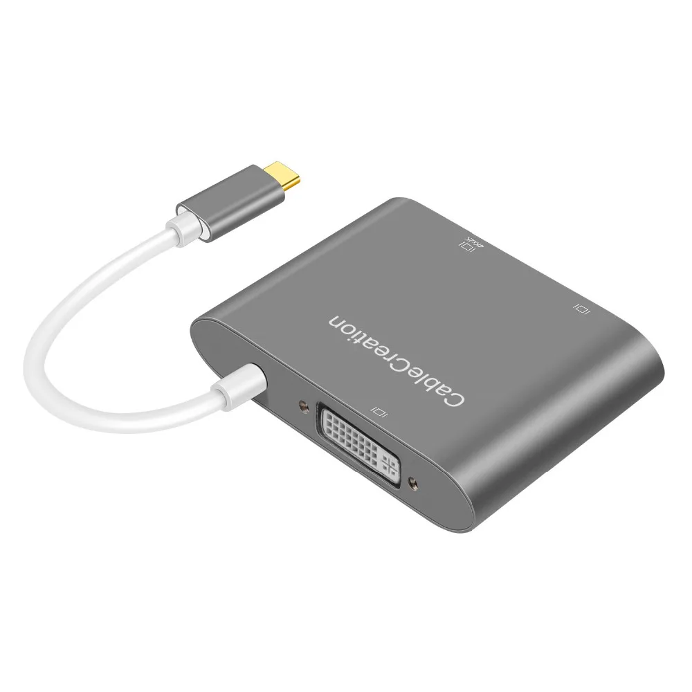 3 в 1 USB C адаптер кабель к HDMI VGA DVI совместимый с MacBook Pro Chromebook Pixel Yoga 910 и т. Д.|Адаптеры