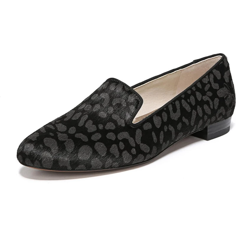 Spring Leopard-Print Flats Shoes Woman Round Toe Animal Prints Loafers Large Size 12 13 For Ladies Adult Footwear Sexy 2019 | Обувь