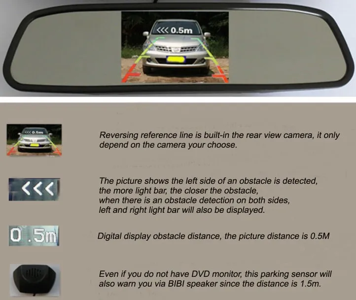 Car Parking Radar Sensors + Auto Rear View Camera - 2 in 1 Visual / BIBI Alarm System For Ford Escape Kuga 2012~2015 | Автомобили и