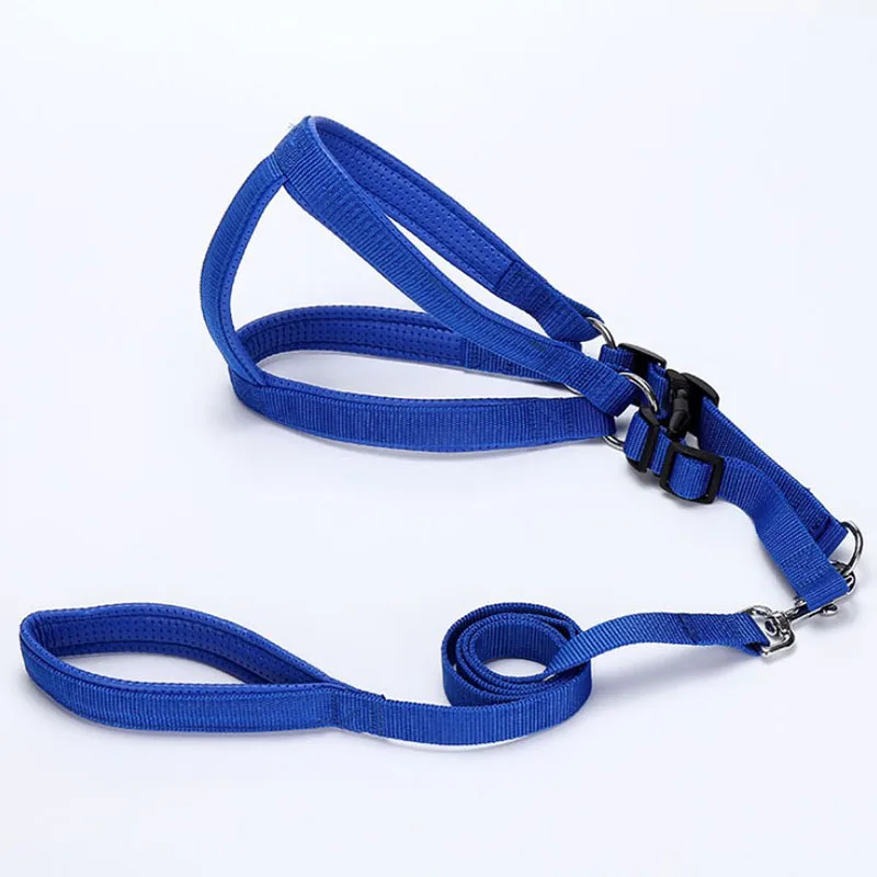 

2.0cm Foam Padded Harness Leash Set for Dogs Nylon Dog Harness for Large Dogs Three Colors Dog Lead Rope
