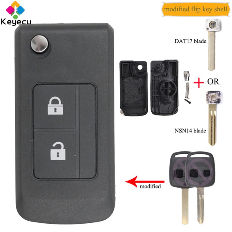 Модифицированный флип брелок KEYECU для автомобильного ключа с дистанционным