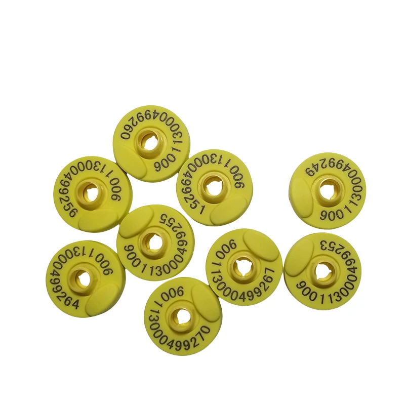 X20pcs 134,2 кГц FDX-B круглый и открытый животных RFID бирка для уха для скота крупного рогатого скота коровы управление