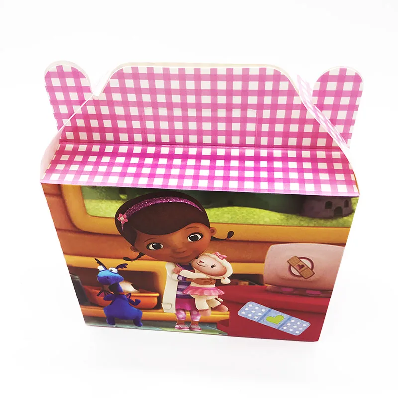 6 шт./лот коробки для конфет с надписью Dottie McStuffins подарочные детского душа