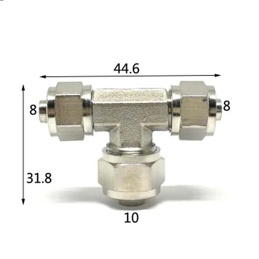 

Никелированная латунь TF-образный быстрый соединитель воздушный шланг фитинг подходит для уменьшения 8-10-8 мм
